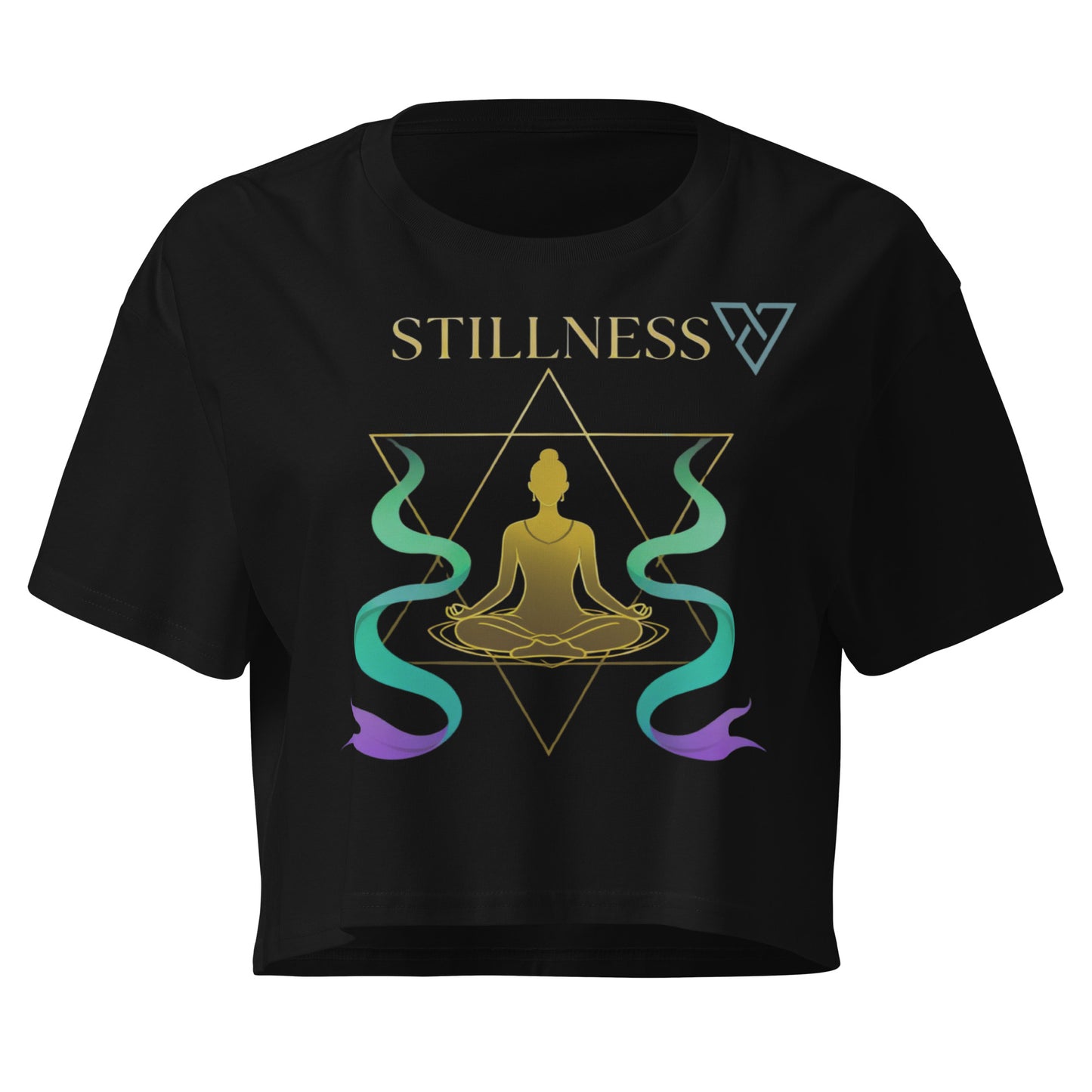Stillness Crop Top – Pale Pink Zen Meditation Design