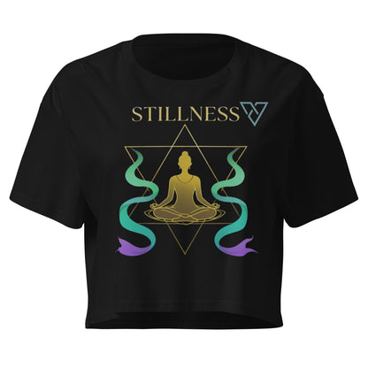 Stillness Crop Top – Pale Pink Zen Meditation Design