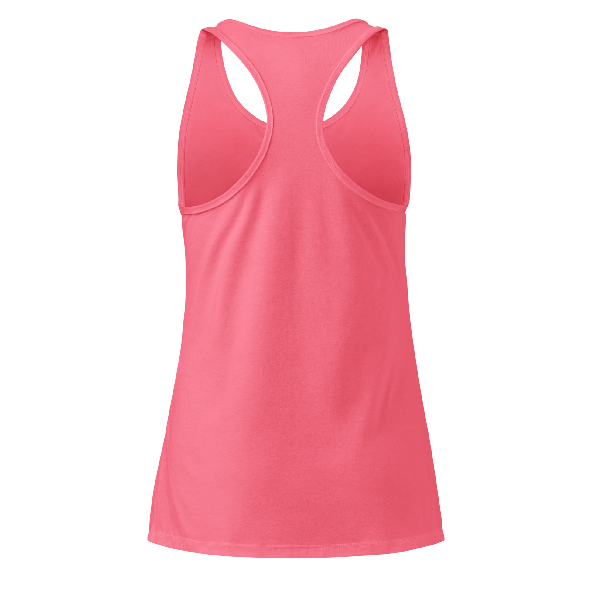 women's pink Zen Energy racerback tank top, back view, minimalist yoga fitness apparel, HorizonVibe